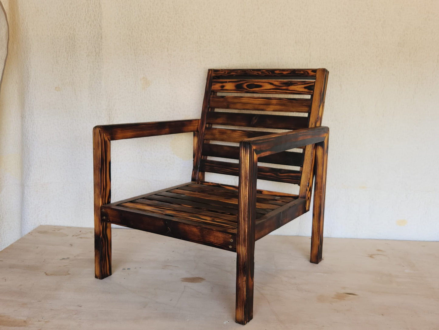 Outdoor Shou Sugi Ban Modern Chair