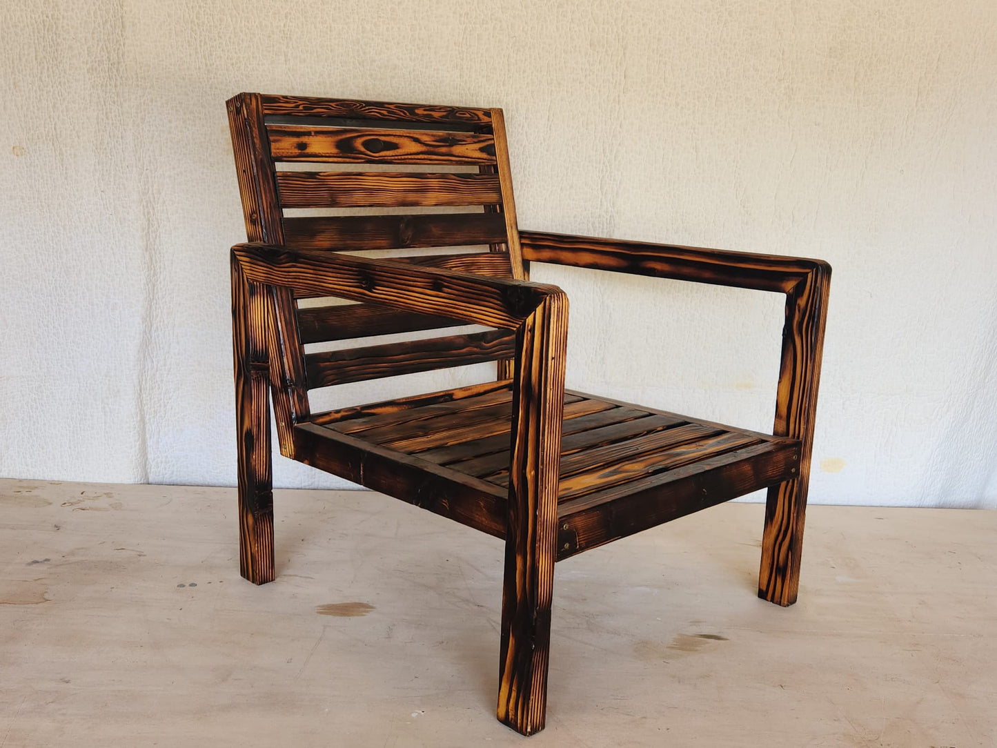 Outdoor Shou Sugi Ban Modern Chair