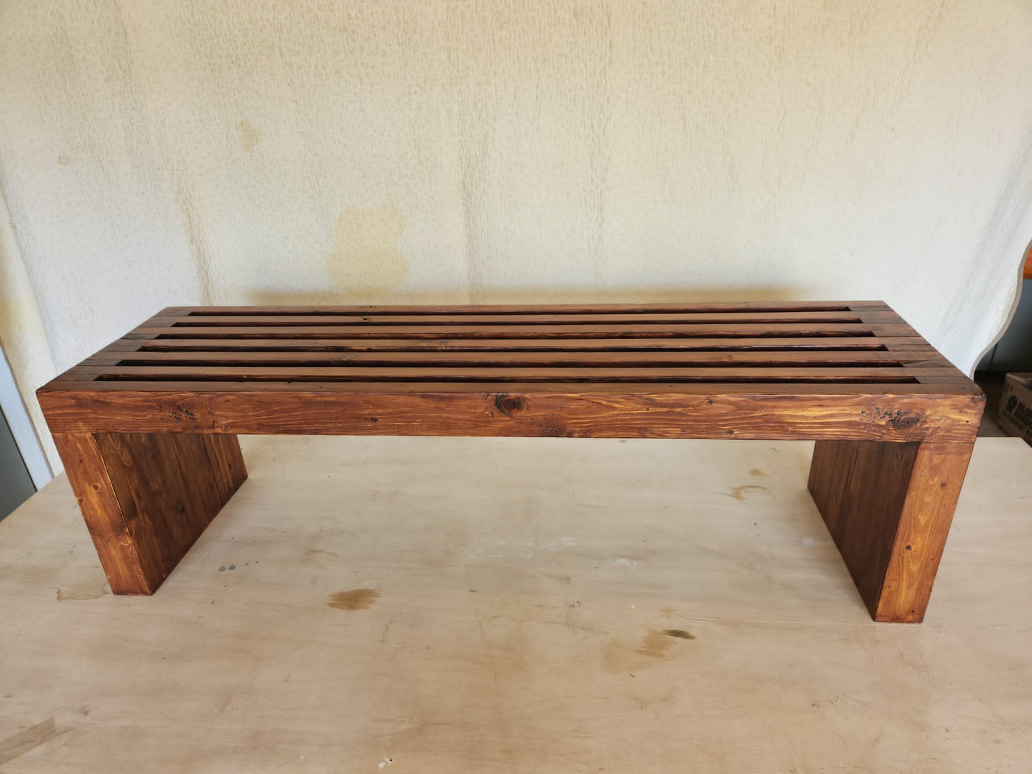 Rustic Modern Mid-Century Outdoor Bench