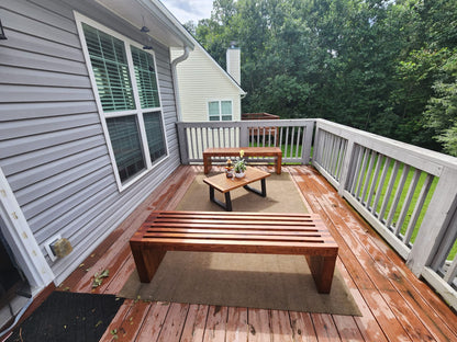 Rustic Modern Mid-Century Outdoor Bench