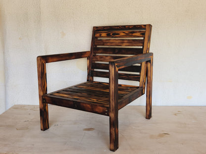 Outdoor Shou Sugi Ban Modern Chair