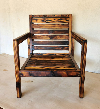 Outdoor Shou Sugi Ban Modern Chair