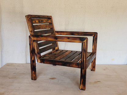 Outdoor Shou Sugi Ban Modern Chair